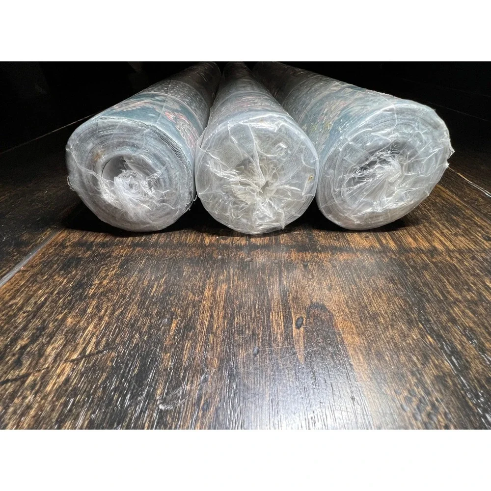 3 Rolls VTG 90s C&A Wallcoverings VT4012 Teal Paisley Floral Wallpaper Bolts NOS
